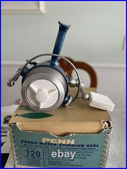 New Old Stock -Penn 720 Spin Fisher /mint With Box-papers-wrench -Penn Tissue