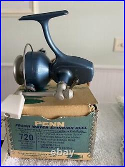 New Old Stock -Penn 720 Spin Fisher /mint With Box-papers-wrench -Penn Tissue