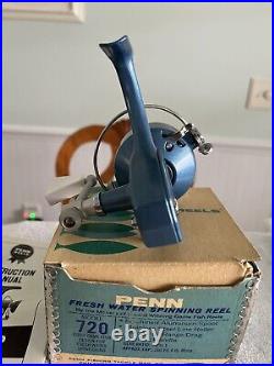 New Old Stock -Penn 720 Spin Fisher /mint With Box-papers-wrench -Penn Tissue