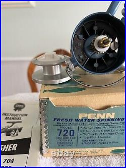 New Old Stock -Penn 720 Spin Fisher /mint With Box-papers-wrench -Penn Tissue