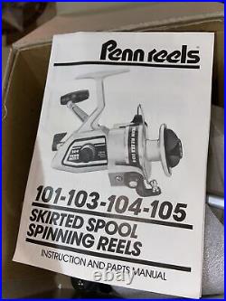New Penn 105C collectors reel with original box papers mint