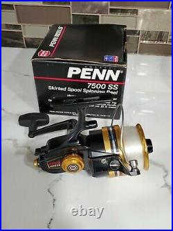 New Vintage PENN 7500 SS Spinning Hi Speed Reel MADE IN USA