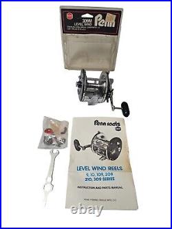 New Vintage PENN Conventional Level Wind Reel 309M Black