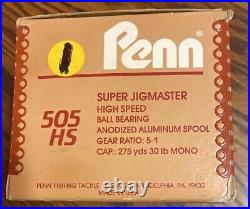 New Vintage PENN Jigmaster 505HS Fishing Reel Black