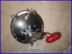 Nice Old Vintage Penn 10/0 Senator Fishing Reel With Red Handle