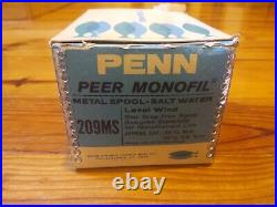 Nos Vintage Penn Peer Monofil 209MS Casting Reel with Penn manual and box
