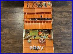 Old Pal Woodstream Bass Boss Model 6500 Fishing Tackle Box withTrays And Extras