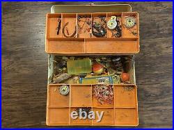 Old Pal Woodstream Bass Boss Model 6500 Fishing Tackle Box withTrays And Extras