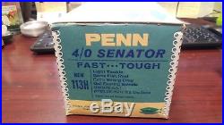 Old Vintage Penn 113H 4/0 Senator Saltwater Fishing Reel in Original Box & Tools