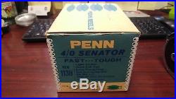 Old Vintage Penn 113H 4/0 Senator Saltwater Fishing Reel in Original Box & Tools