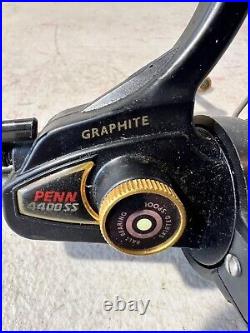 PENN 4400 SS HIGH SPEED GRAPHITE SPINNING REEL VINTAGE Gold Black Works Great