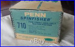 PENN 710 SPINFISHER GREEN VINTAGE SPINNING FISHING REEL MINT IN BOX with EXTRAS