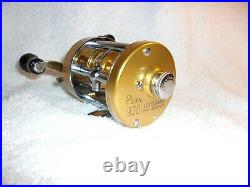 PENN 930 LEVELMATIC BAIT CASTING REEL 1970's & PENN REEL COVER & BOX EUC CLEANED