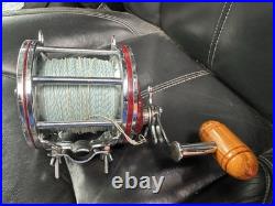 PENN SENATOR 114-H 6/0 Red VINTAGE BIG GAME REEL Works Great