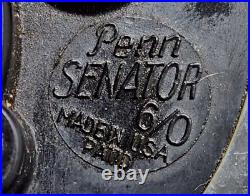 PENN SENATOR 6/0 Senator High Speed Ball Bearing Reel USA Green Handle VTG Black
