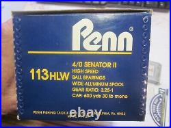 PENN Special 4/0 Senator 113HLW Wide Spool Conventional Reel. Rarely Used. EUC