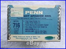 PENN Ultralight Model 716 Spinning Reel, Box, Wrench and Grease and Book