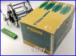Penn 114 6/0 Reel Vintage, Black Sailfish Plate Stainless Gear Shaft Main Pinion