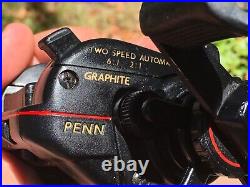 Penn 2000 Two Speed Graphite Bait Casting Fishing Reel Speed Shifter Japan