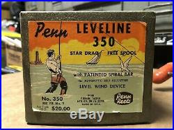 Penn 350 Leveline Silver Anniversary Vintage reel With Box