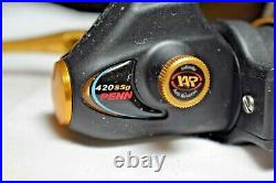 Penn 420SSg Spinning Reel New Black & Gold USA Mint Hi Speed Unused Ultralight