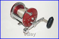 Penn 500S Jigmaster Vintage Conventional Fishing Reel Made In USA Red Smooth