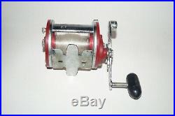 Penn 500S Jigmaster Vintage Conventional Fishing Reel Made In USA Red Smooth