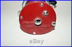 Penn 500S Jigmaster Vintage Conventional Fishing Reel Made In USA Red Smooth