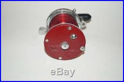 Penn 500S Jigmaster Vintage Conventional Fishing Reel Made In USA Red Smooth