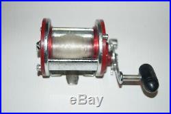 Penn 500S Jigmaster Vintage Conventional Fishing Reel Made In USA Red Smooth