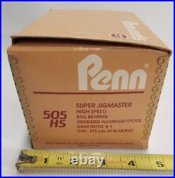 Penn 505HS Super Jigmaster High Speed Fishing Reel, Vintage, New in Box, USA