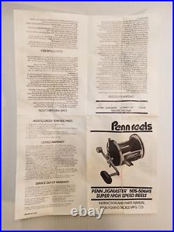 Penn 505HS Super Jigmaster High Speed Fishing Reel, Vintage, New in Box, USA