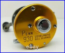 Penn 930 Levelmatic Bait Casting Reel Excellent Working Condition Clean