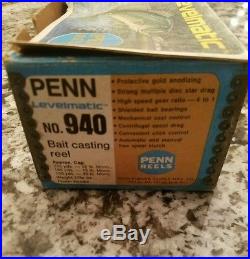 Penn 940 Levelmatic Casting Reel With Box, wrench and paperwork