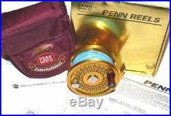 Penn International 2.5 Gold saltwater fly reel with box and line & case superb