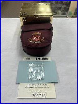 Penn International 4g Fly Fishing Reel Vintage Gold Rare With Case