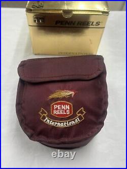 Penn International 4g Fly Fishing Reel Vintage Gold Rare With Case