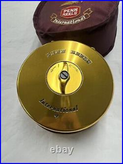 Penn International 4g Fly Fishing Reel Vintage Gold Rare With Case