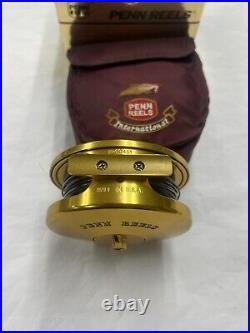 Penn International 4g Fly Fishing Reel Vintage Gold Rare With Case