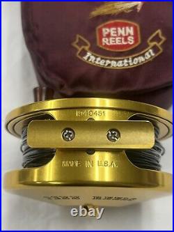 Penn International 4g Fly Fishing Reel Vintage Gold Rare With Case