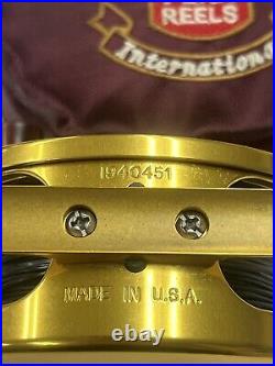 Penn International 4g Fly Fishing Reel Vintage Gold Rare With Case