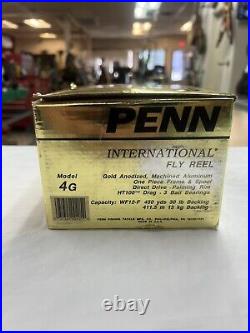 Penn International 4g Fly Fishing Reel Vintage Gold Rare With Case