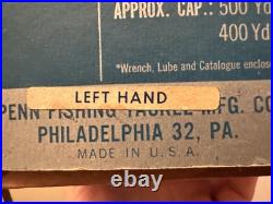 Penn LEFT HAND 9/0 Senator Red Handle Fishing Reel LEFTY MADE IN USA VINTAGE 115