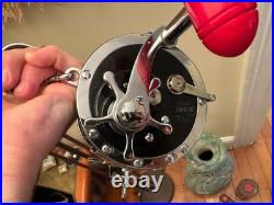 Penn LEFT HAND 9/0 Senator Red Handle Fishing Reel LEFTY MADE IN USA VINTAGE 115