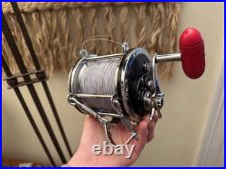 Penn LEFT HAND 9/0 Senator Red Handle Fishing Reel LEFTY MADE IN USA VINTAGE 115