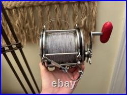 Penn LEFT HAND 9/0 Senator Red Handle Fishing Reel LEFTY MADE IN USA VINTAGE 115