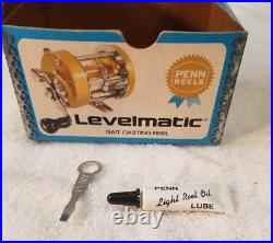 Penn Levelmatic No. 920 Gold Bait Casting Reel, Vintage, New in Box, Made in USA