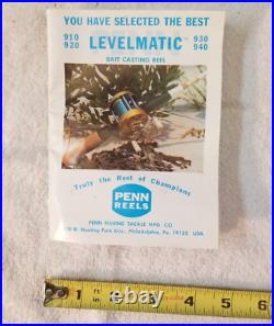 Penn Levelmatic No. 920 Gold Bait Casting Reel, Vintage, New in Box, Made in USA