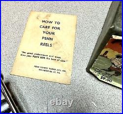 Penn Monofil 27 Baitcasting Reel Vintage Maroon in Box with Grease Tool Book Nice