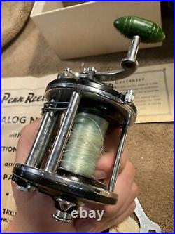 Penn Peerless No. 9 Black Fishing Reel withBox manual wrench Bait Caster Fish